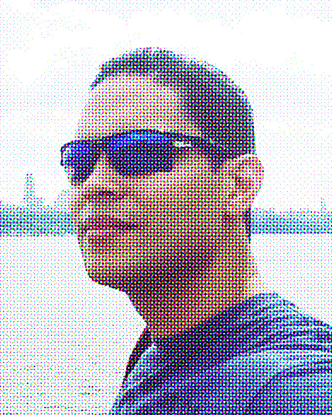 gerald image as rgb halftone